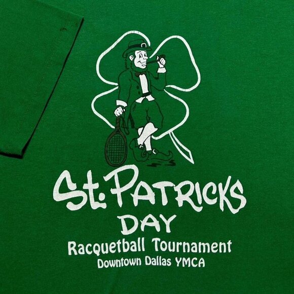 Vintage Saint Patrick Day Racquetball T-Shirt - Picture 3 of 4